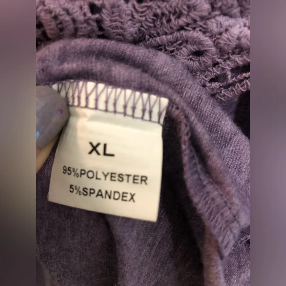 NWOT Light Purple Lacey / Gauze Sleeveless Top Size XL - Picture 4 of 4